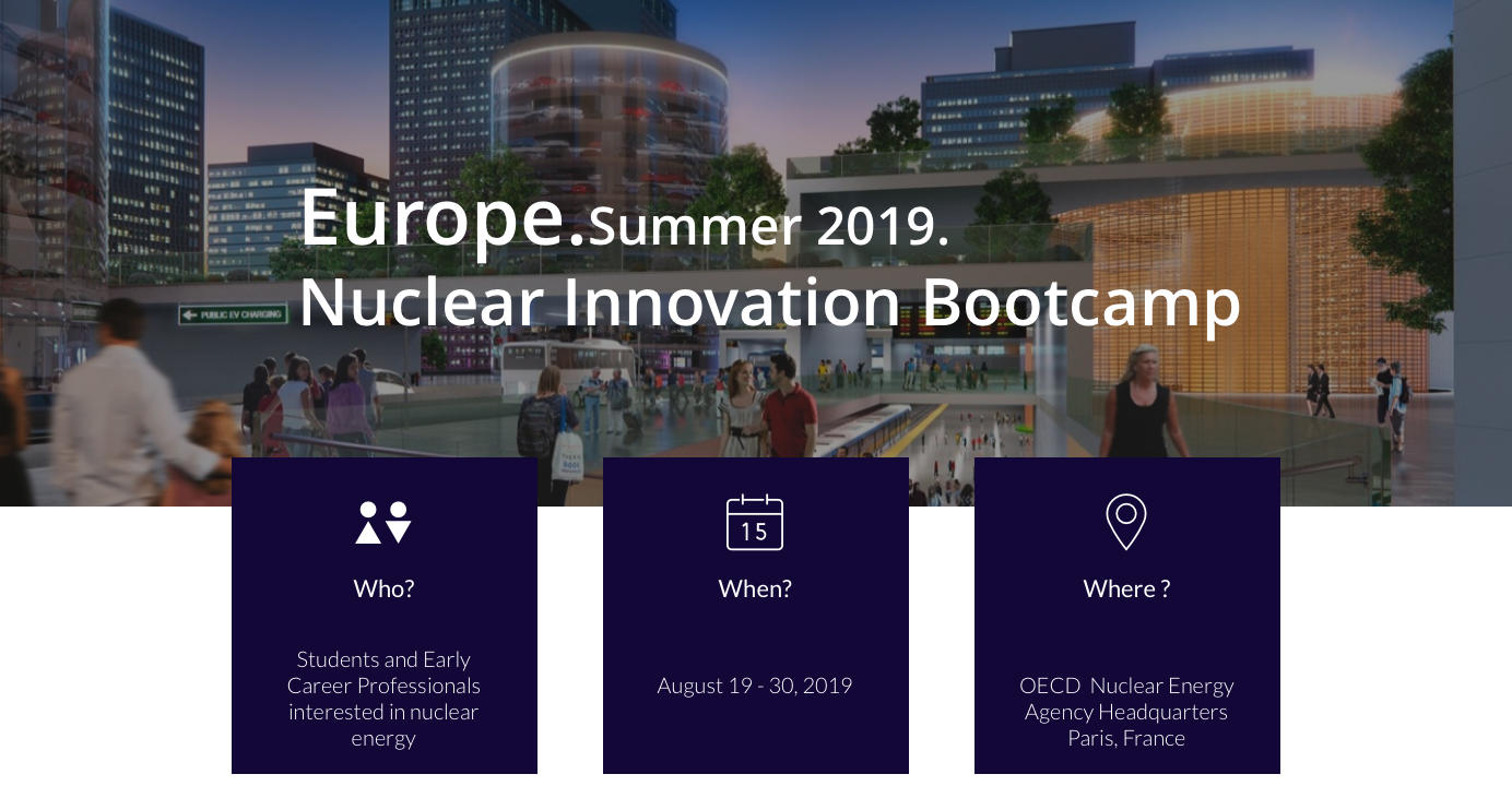 Students interested in nuclear energy should apply for the Nuclear Innovation Bootcamp